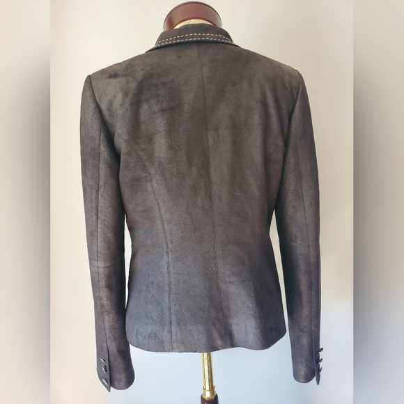 Bona Vita jacket. Black and navy with flowers. Size 8 - Picture 5 of 11